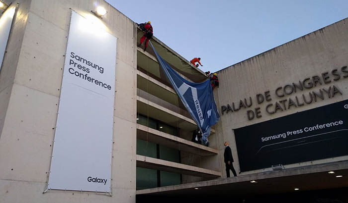 Samsung Event Greenpeace-Bildschirm