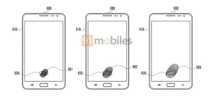 Patent-Fußabdruck-Bildschirm Galaxy S9