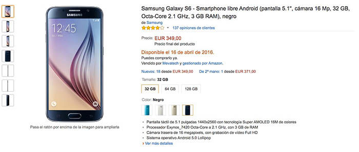 Preis Galaxy S6 Angebot zu kaufen