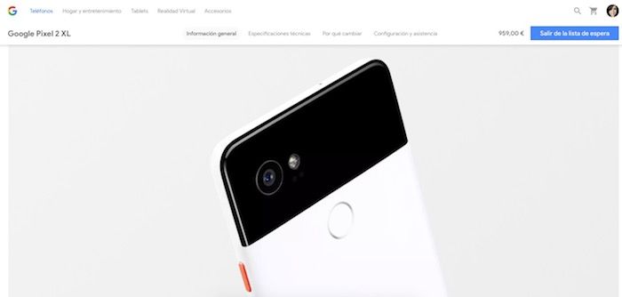 Preis von Google Pixel 2 und Pixel 2 XL in Spanien