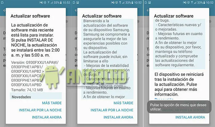 Erstes Update für Galaxy S7