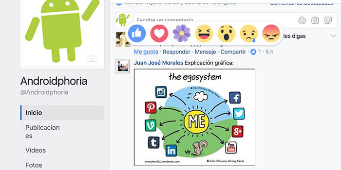 Reacciones Facebook comentarios