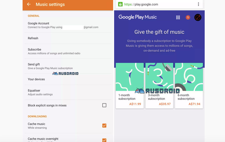 Verschenken Sie Premium-Abonnements von Google Play Music