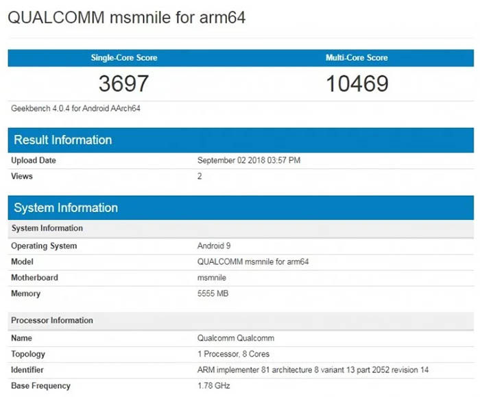 Ergebnisse von Qualcomm msmnile