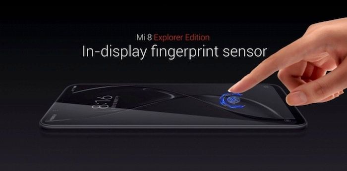 Fingerabdrucksensor auf dem Bildschirm Xiaomi Mi 8