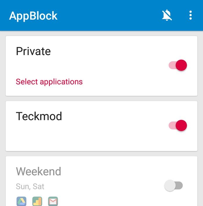 Konzentriert bleiben - App Block