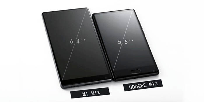 Bildschirmgröße Doogee Mix vs Xiaomi Mix