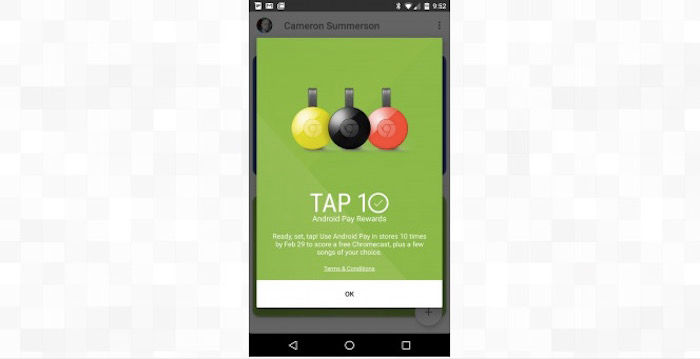 Tippen Sie auf 10 von Android Pay Rewards