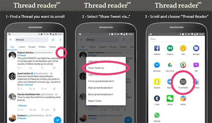 Thread Reader Screenshots