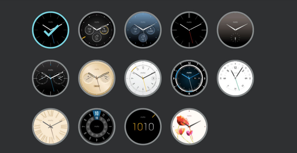 Alle offiziellen Watchfaces für die Moto 360 2015