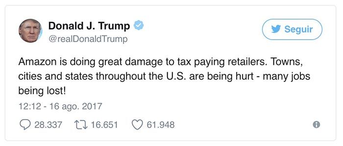 Trump Tweet gegen Amazon
