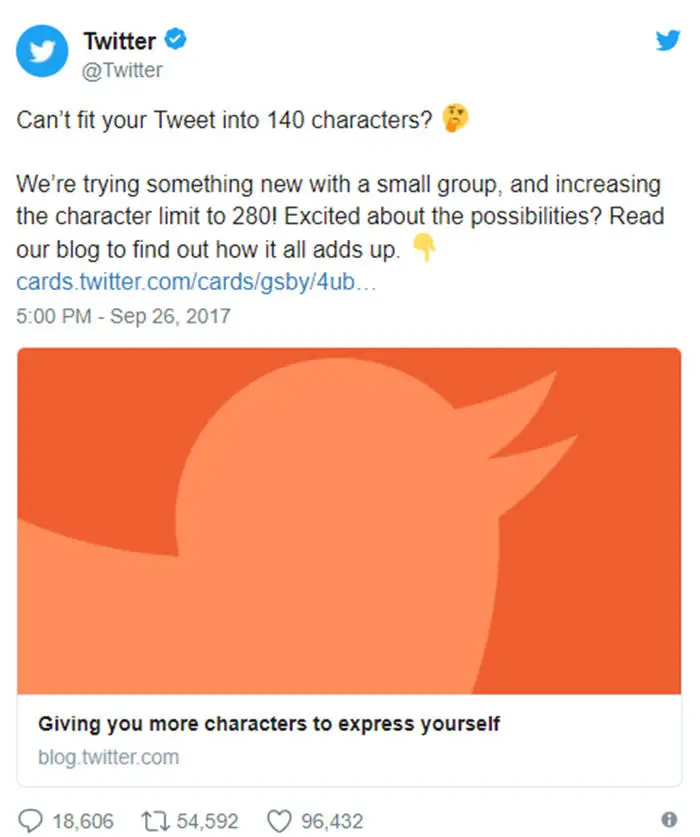 Twitter kündigt an, dass die 140 Zeichen erweitert werden