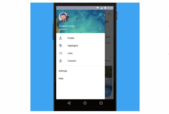 Twitter mit Material Design