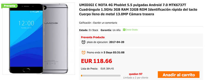 UMIDIGI C Angebotsbeschreibung