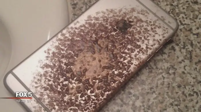 iphone 6 plus explodiert auf einem bett