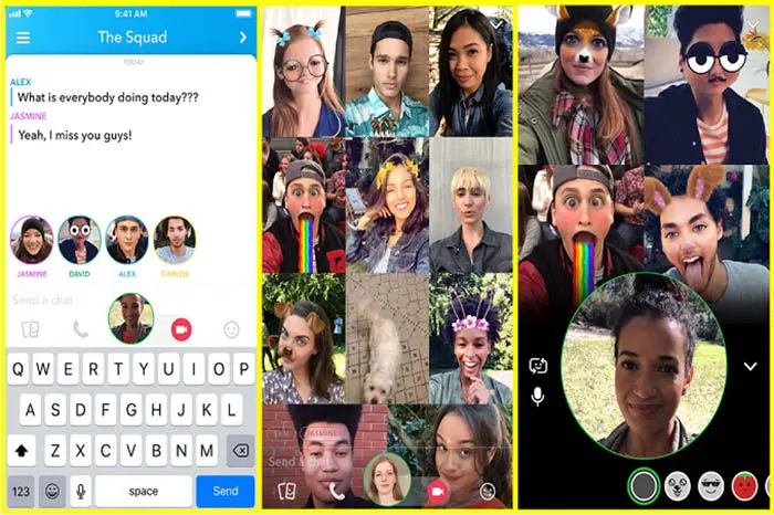 Gruppieren Sie Videoanrufe von Snapchat