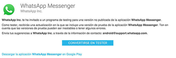 WhatsApp Beta Google Play