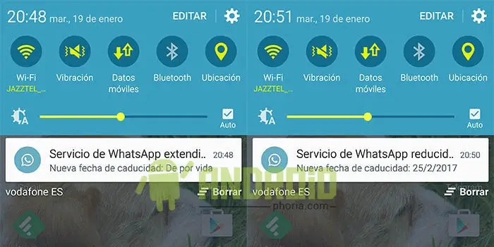 WhatsApp quita licencia de por vida