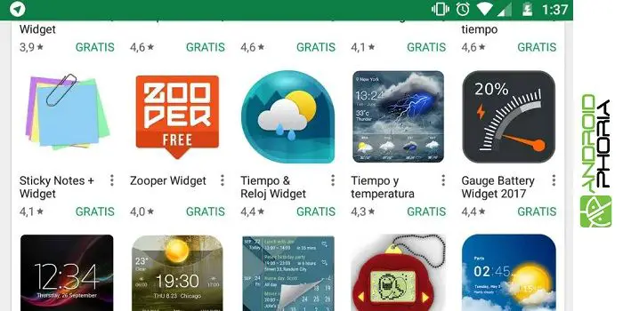 Widgets Android utilidad