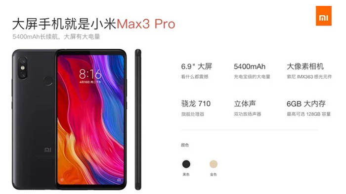 Xiaomi Mi Max 3 Spezifikationen