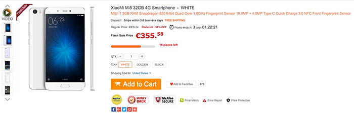 Xiaomi Mi5 günstiges Angebot