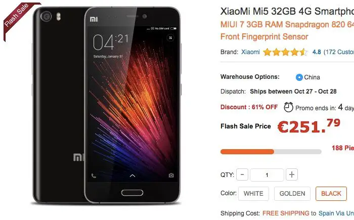 Xiaomi Mi5 für 250 Euro