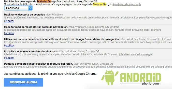 Materialdesign Chrom aktivieren