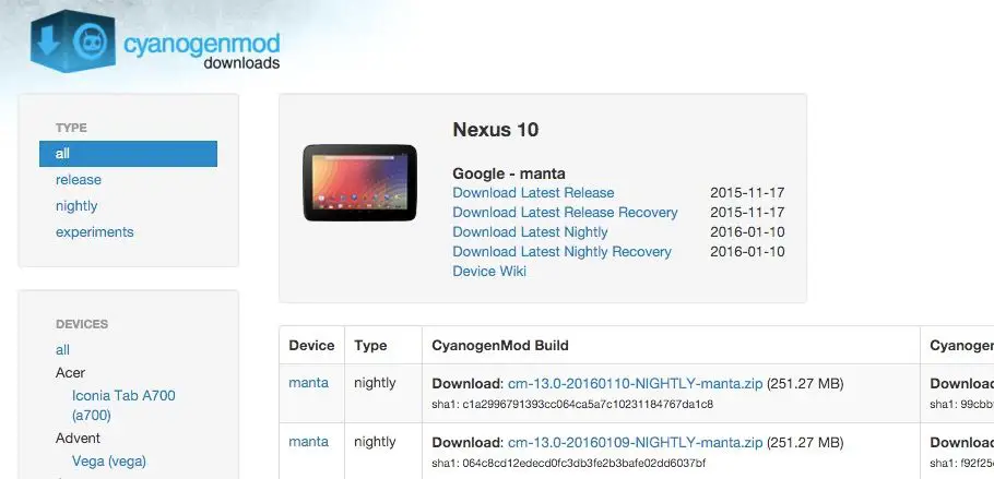 Aktualisieren Sie Nexus 10 auf Marshmallow