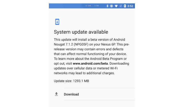 android 7 1 2 beta nexus 6p