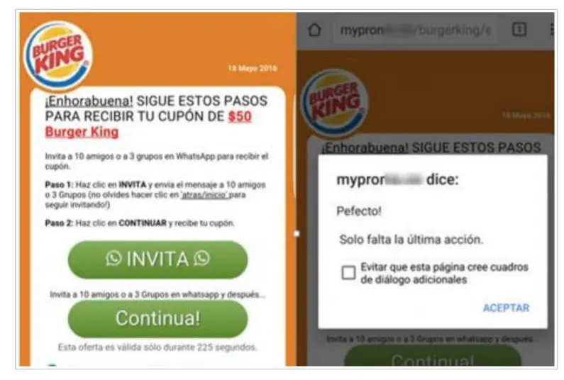 Burger King Scam WhatsApp