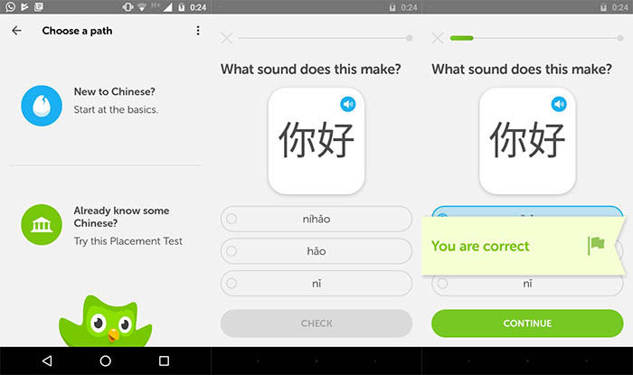 Fang des chinesischen Mandarin Duolingo