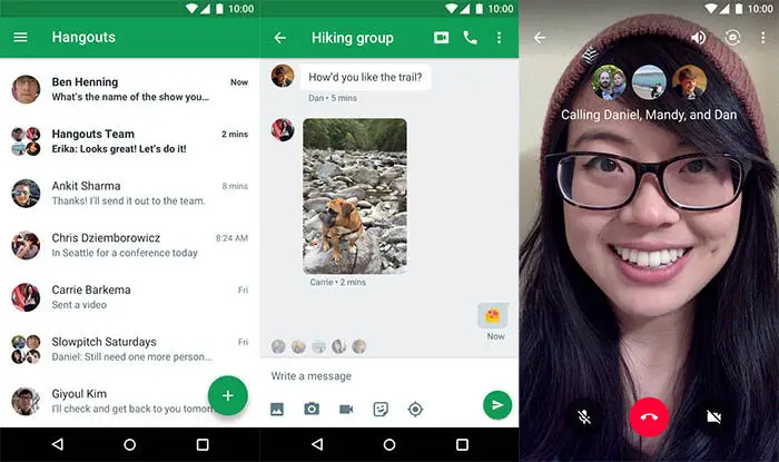 Google Hangouts erfasst