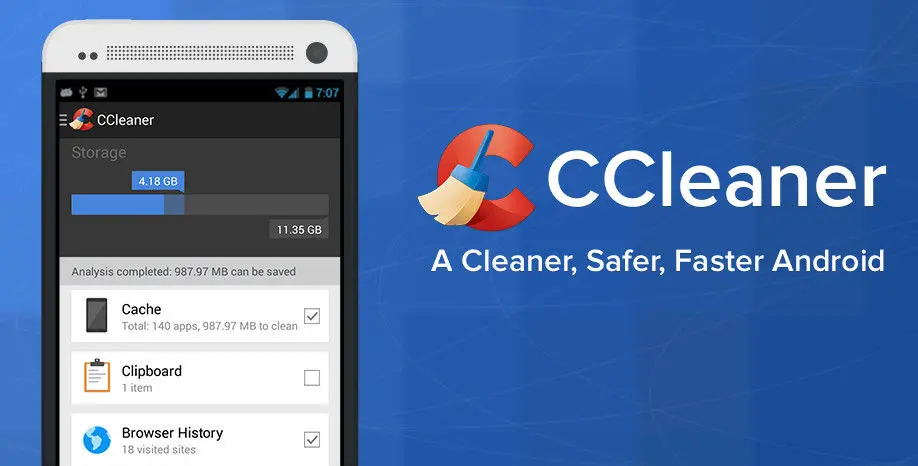 Ccleaner erhöhen die Android-Geschwindigkeit