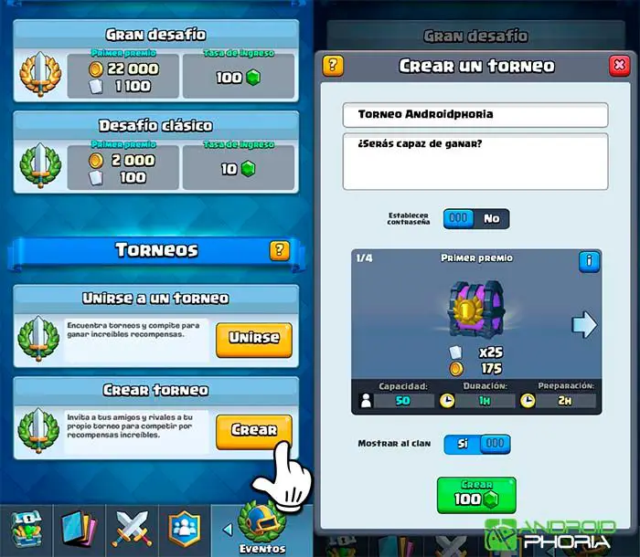 Clash Royale, wie man ein Turnier erstellt