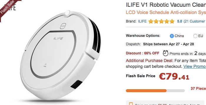 ILIFE V1 Tu Roomba Killer für 73 Euro kaufen