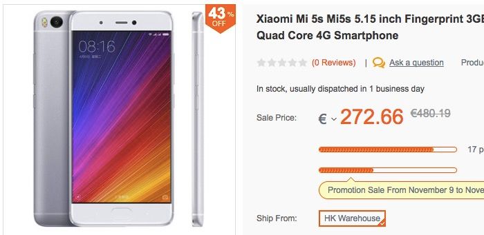 Xiaomi Mi 5s Angebot