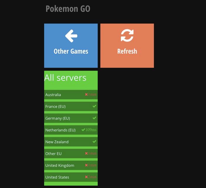 Zustand Server pokemon gehen