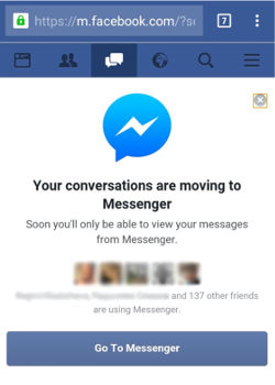 Facebook verpflichtet sich, Messenger herunterzuladen