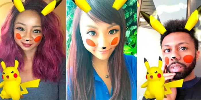 filtro de pikachu en snapchat