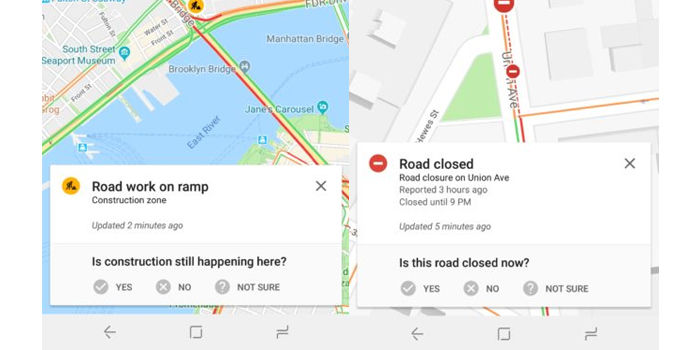Google Maps melden Vorfälle