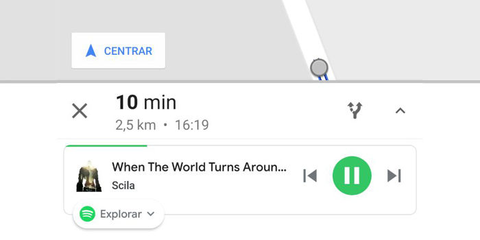 google maps spotify player