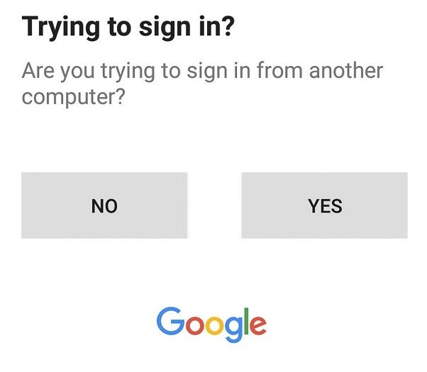 Google Prompt Bestätigung zwei Schritte