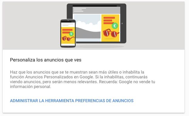 herramienta preferencias de anuncios