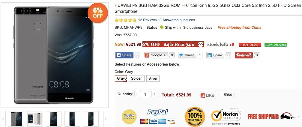 billig p9 huawei