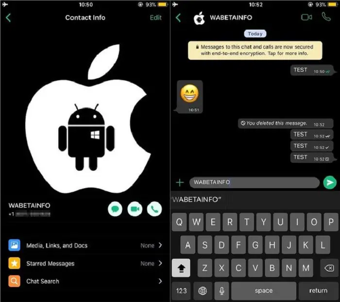 Dark Mode WhatsApp Bilder