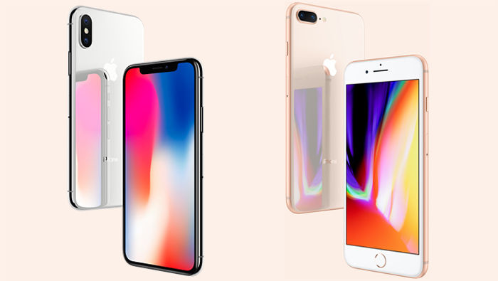 iPhone X vs iPhone 8 Plus Vorderseite