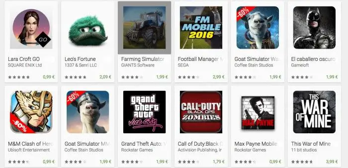 Spiele-Play-Store-Angebot