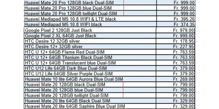 mate 20 huawei preise