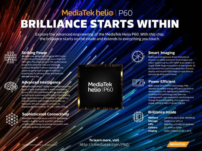 mediatek helium p60 spezifikationen eigenschaften