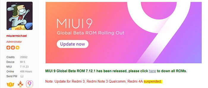 miui 9 global rom ausgesetzt xiaomi redmi 3 redmi note 3 redmi 4a